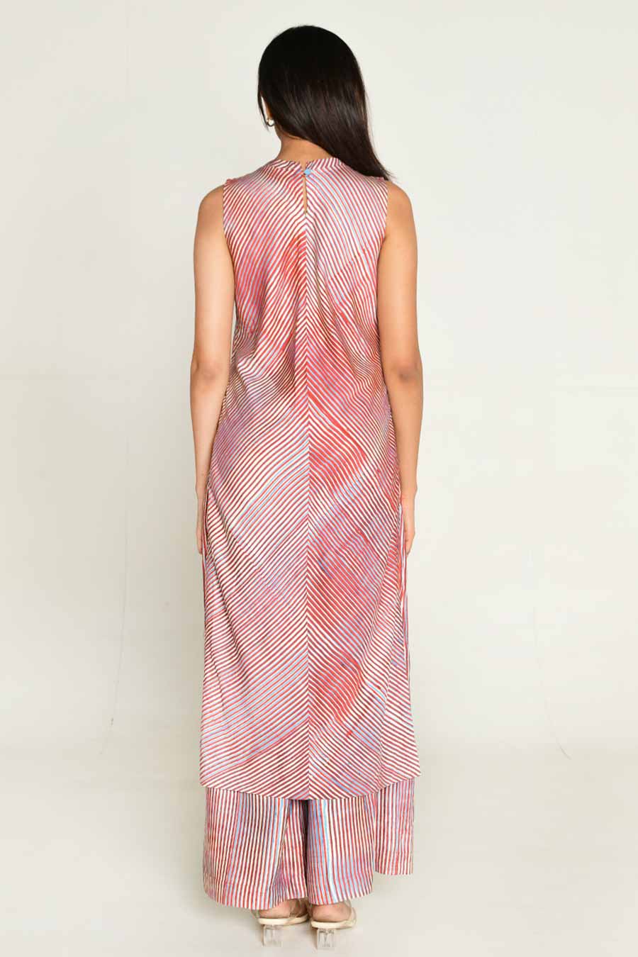 Pink Block-Printed High-Slit Kurta & Pant Set