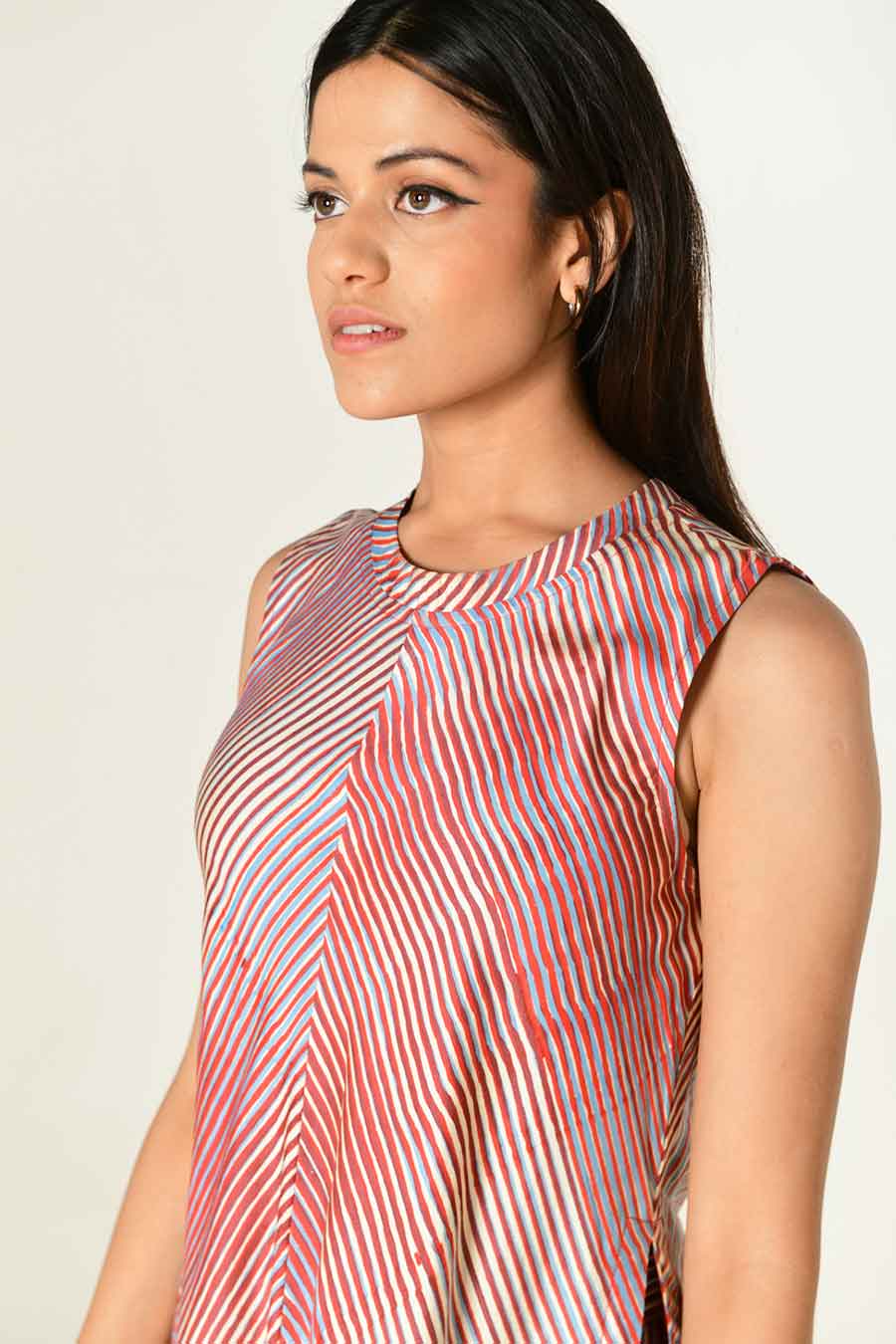 Pink Block-Printed High-Slit Kurta & Pant Set
