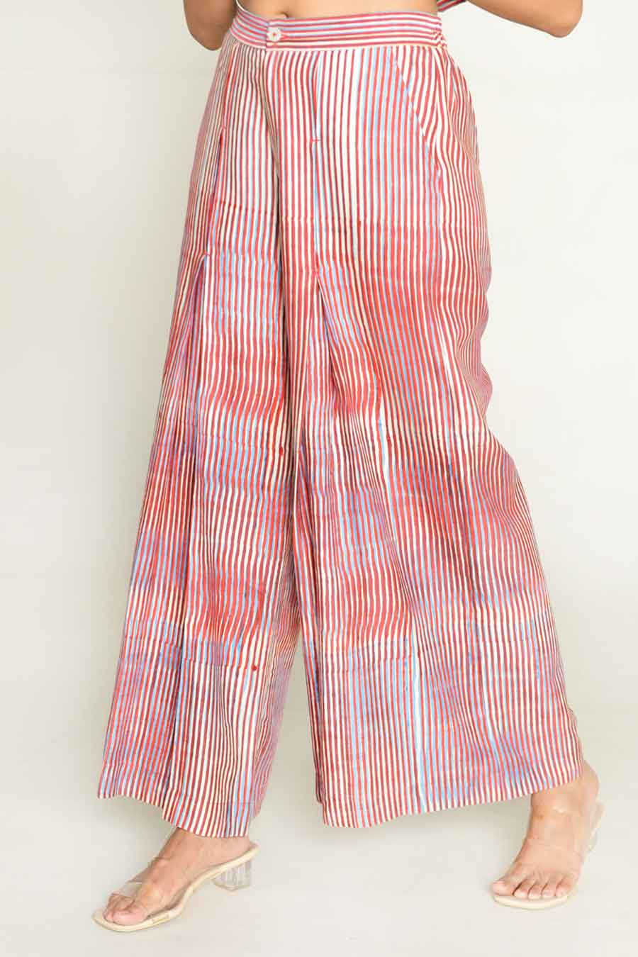 Pink Block-Printed High-Slit Kurta & Pant Set