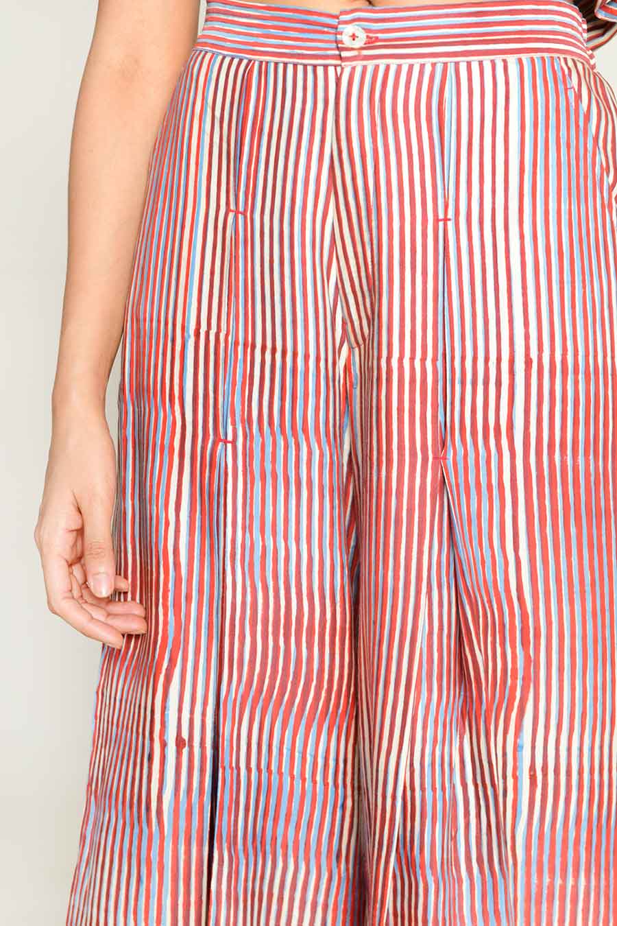 Pink Block-Printed High-Slit Kurta & Pant Set