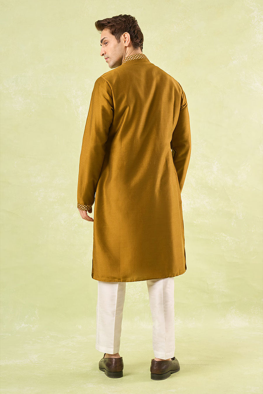 Mustard Embroidered Kurta Set