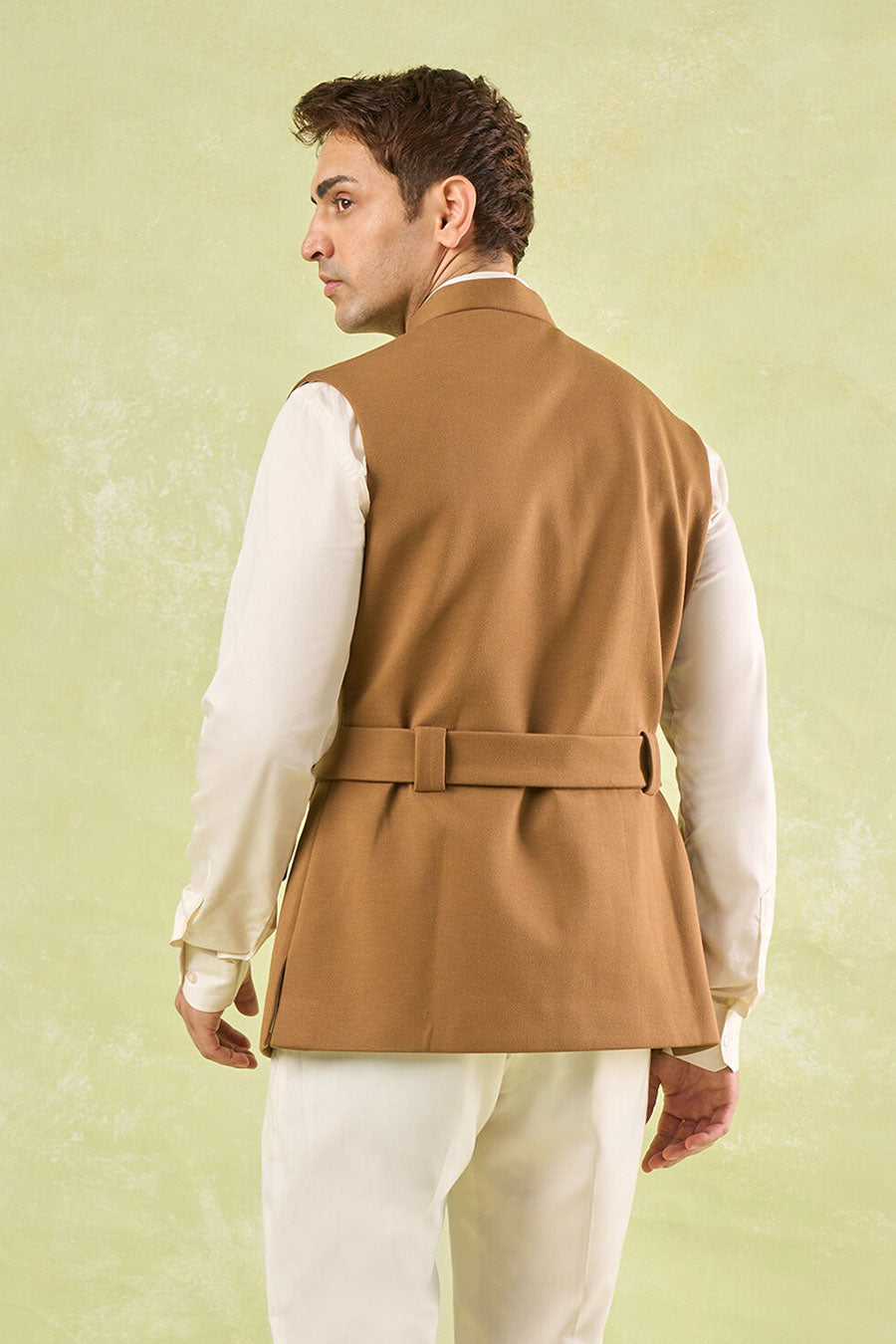 Brown Bandi Jacket with Belt