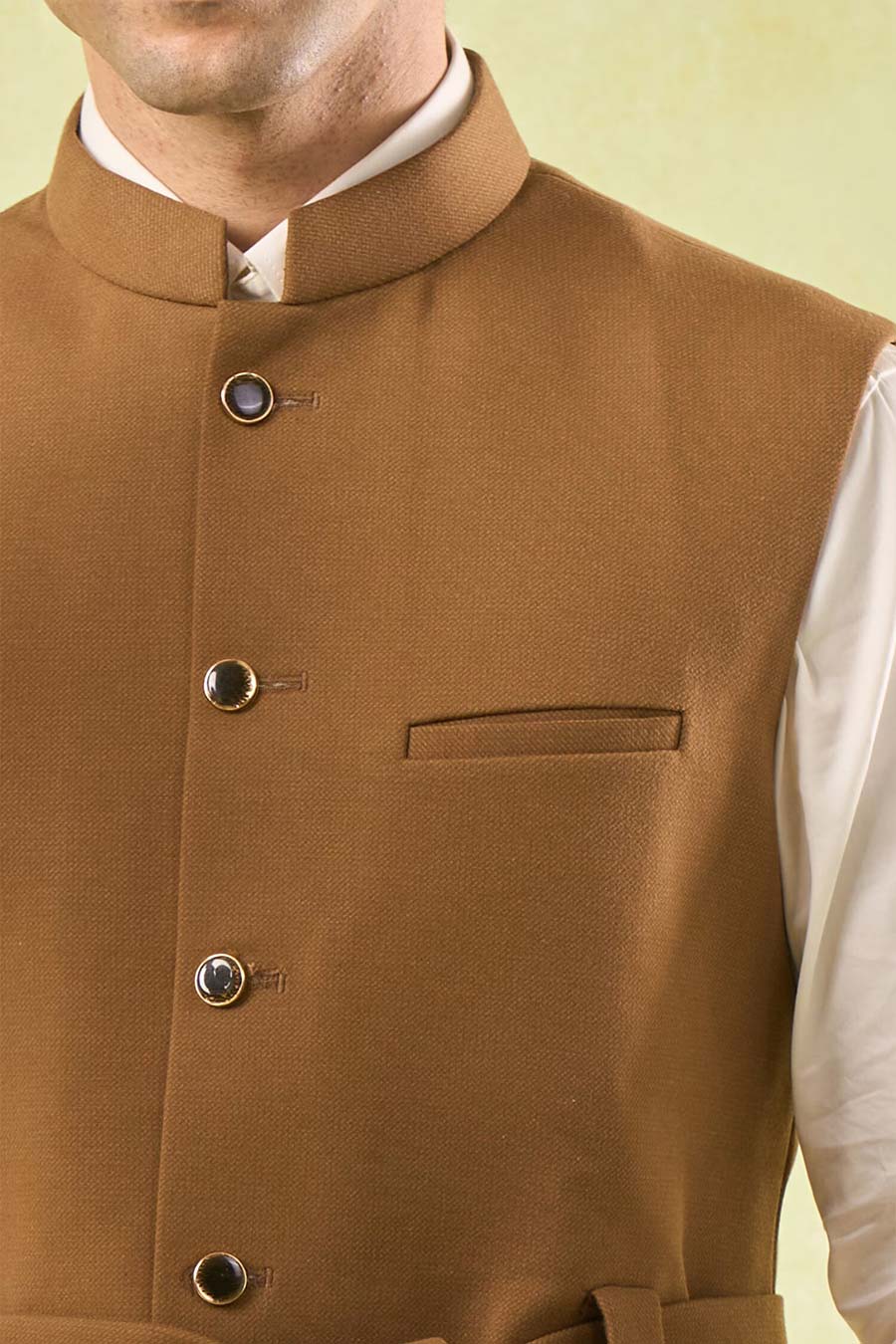 Brown Bandi Jacket with Belt
