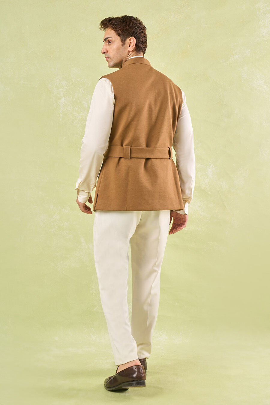 Brown Bandi Jacket with Belt