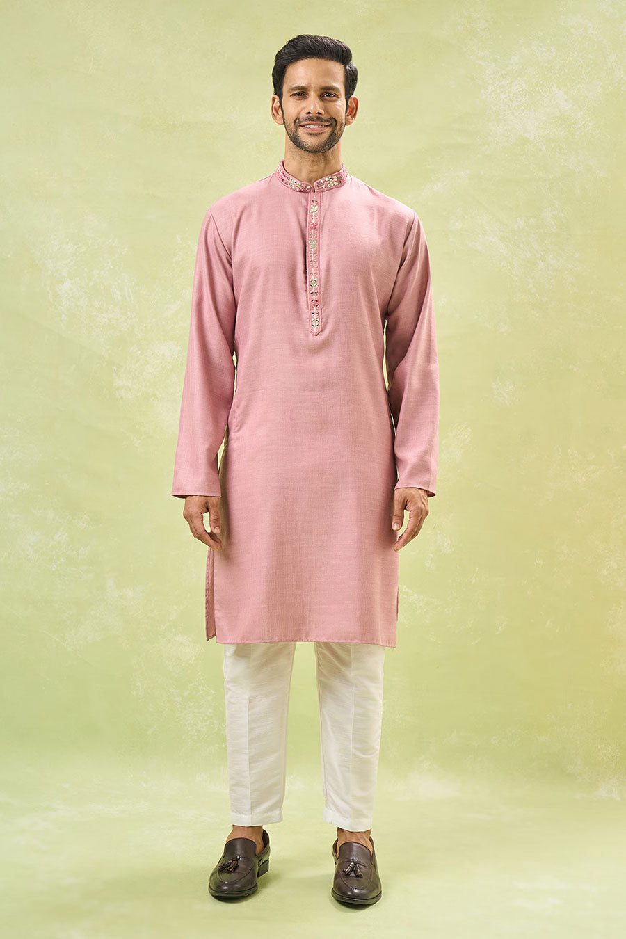 Purple Embroidered Indo-Western Set