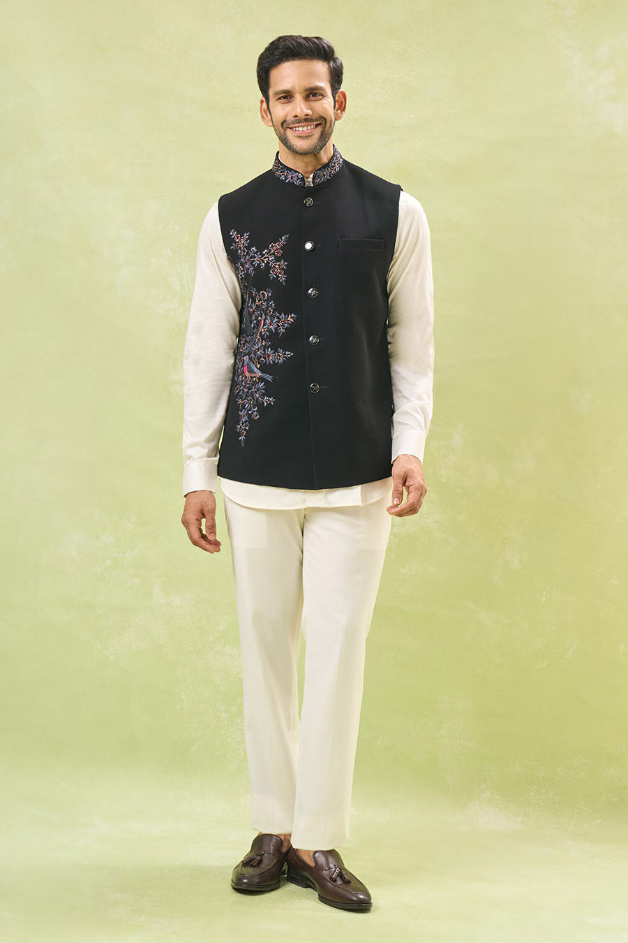 Black Embroidered Bandi Jacket