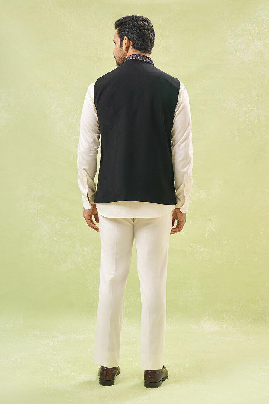 Black Embroidered Bandi Jacket