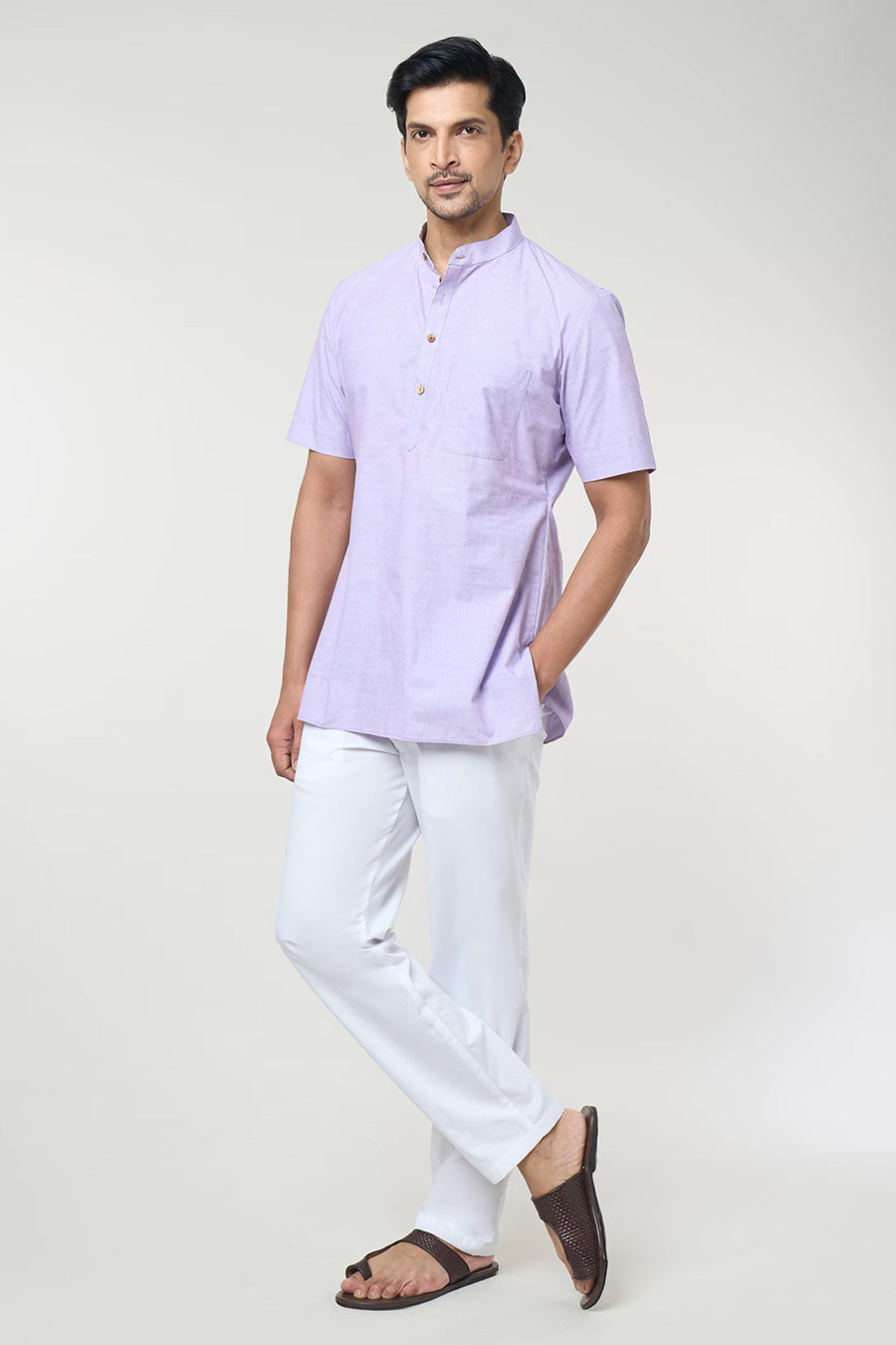 Lilac Pastel Short Kurta & Pant Co-Ord Set