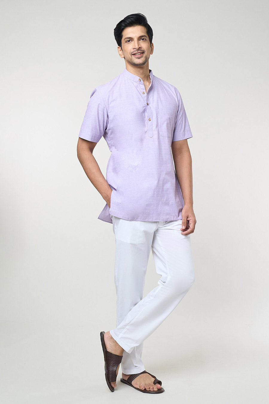 Lilac Pastel Short Kurta & Pant Co-Ord Set