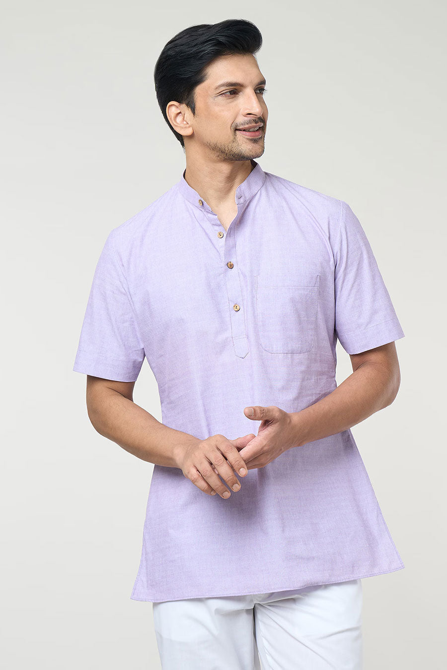 Lilac Pastel Short Kurta & Pant Co-Ord Set