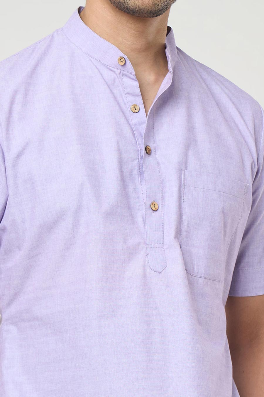 Lilac Pastel Short Kurta & Pant Co-Ord Set