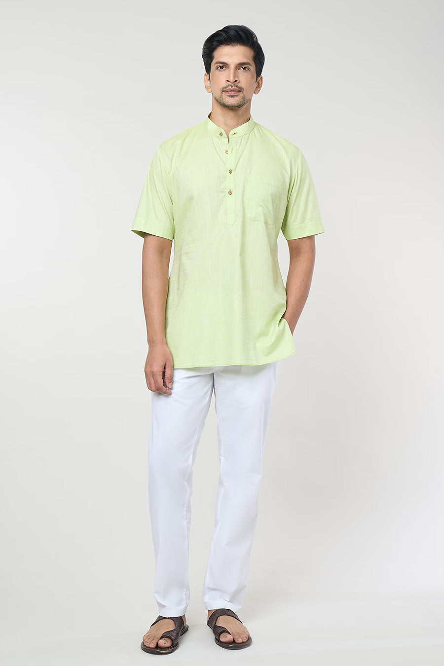 Parrot Green Short Kurta & Pant Co-Ord Set