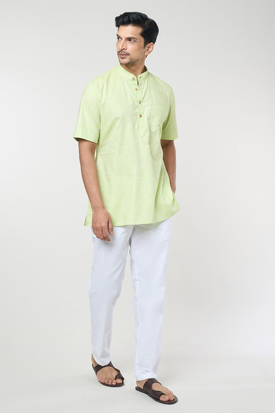 Parrot Green Short Kurta & Pant Co-Ord Set