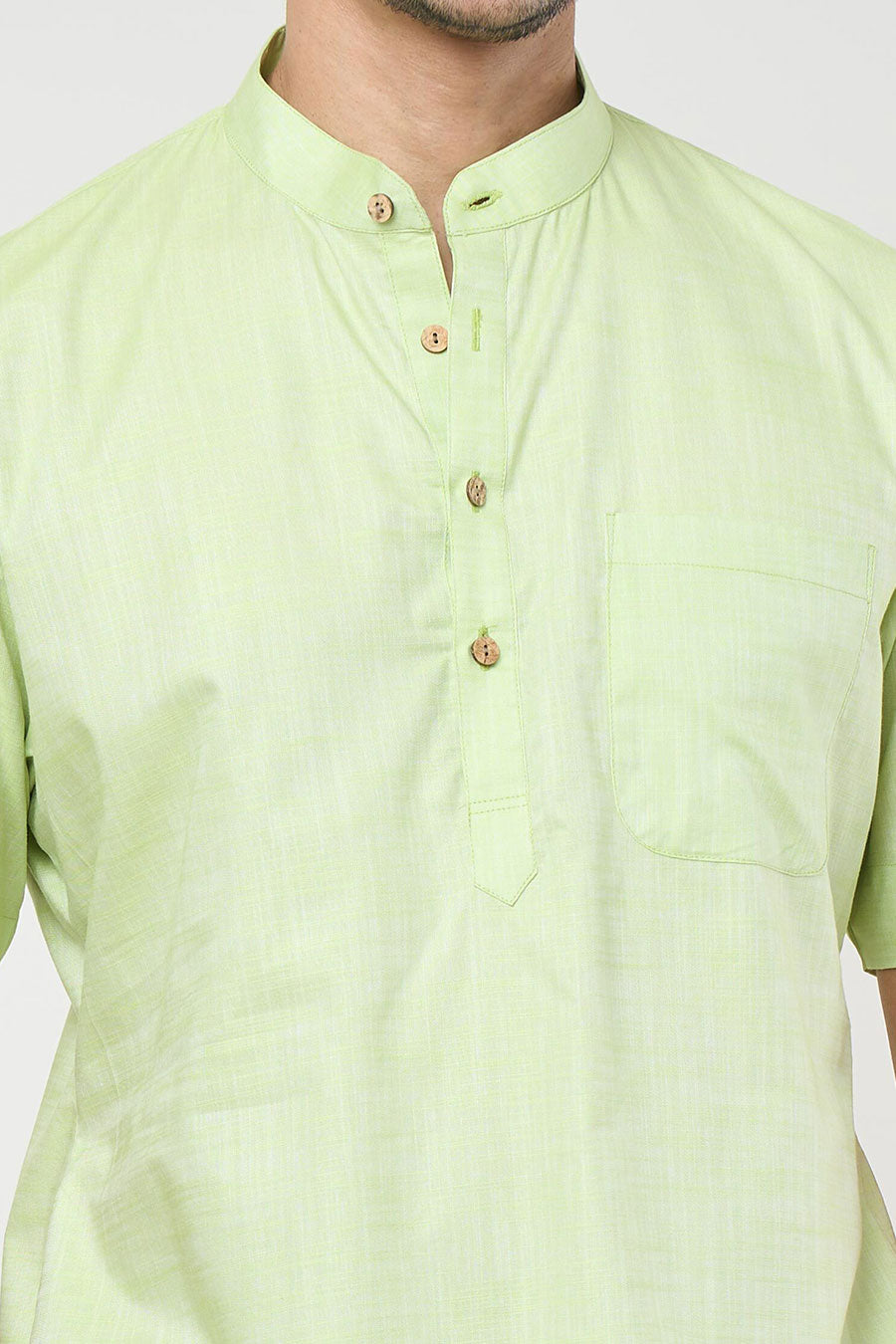 Parrot Green Short Kurta & Pant Co-Ord Set