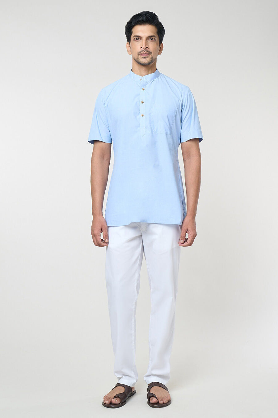 Blue Pastel Short Kurta & Pant Co-Ord Set