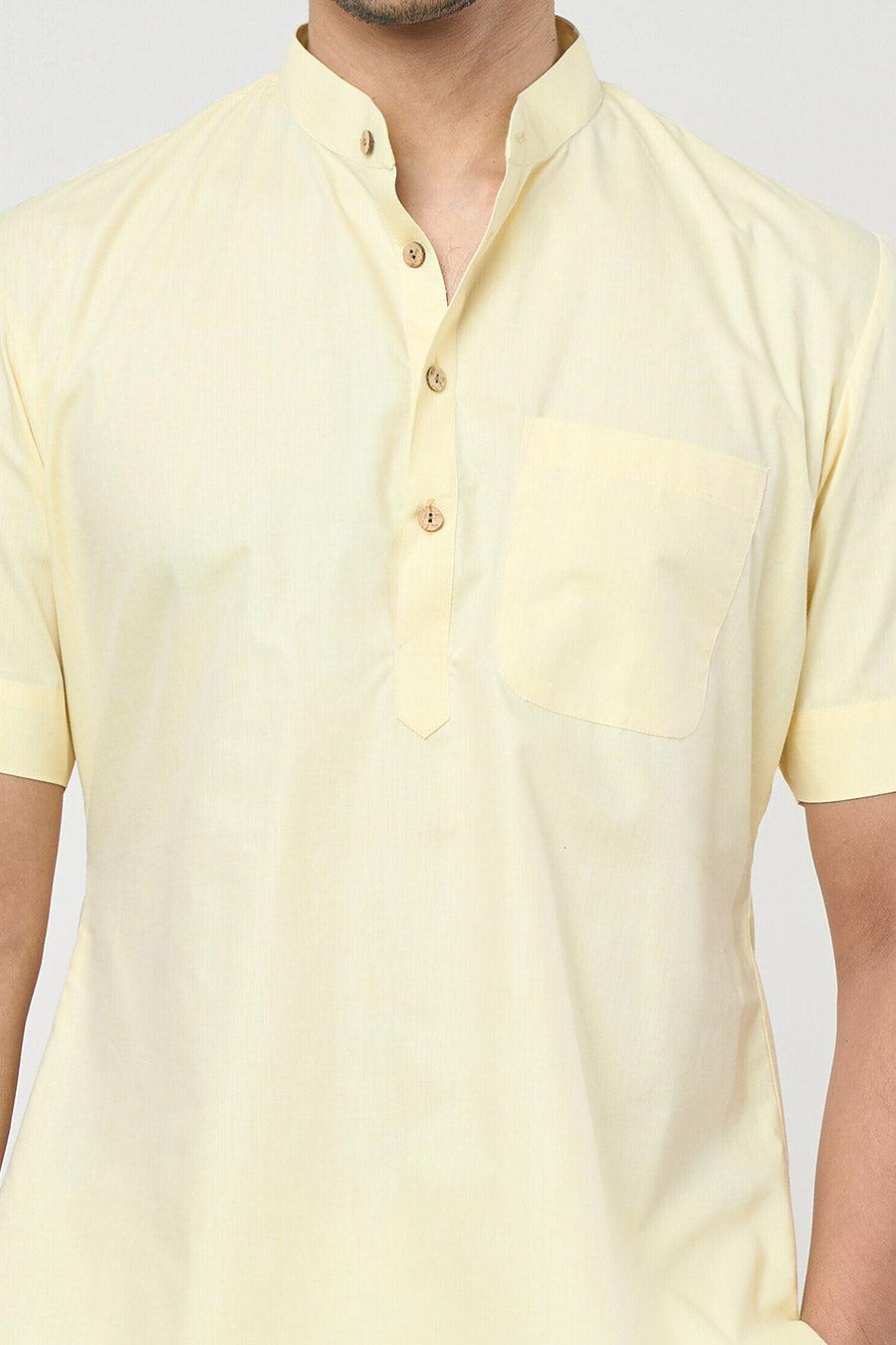 Yellow Pastel Short Kurta & Pant Co-Ord Set