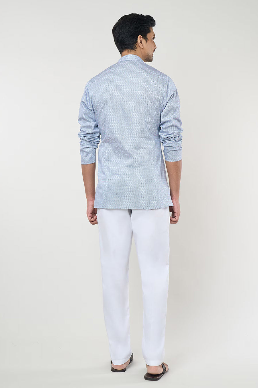 Blue Printed Short Kurta & Pant Co-Ord Set