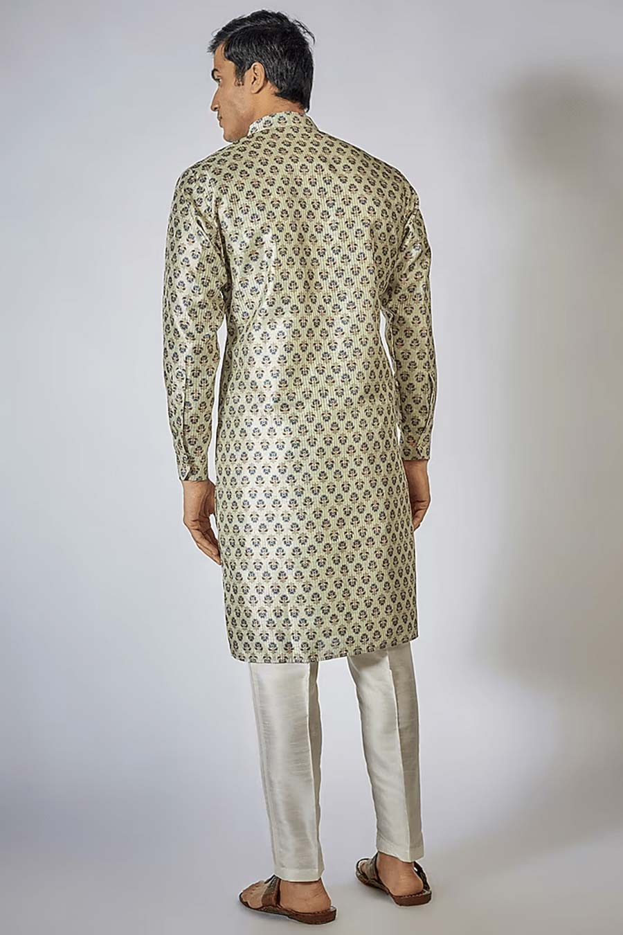 Sage Green Floral Motif Printed Kurta Set