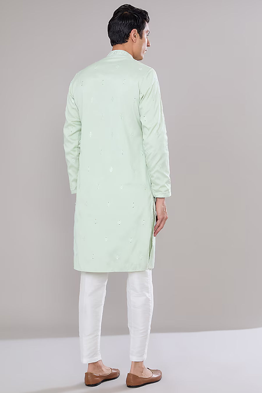 Mint Green Embroidered Kurta Set