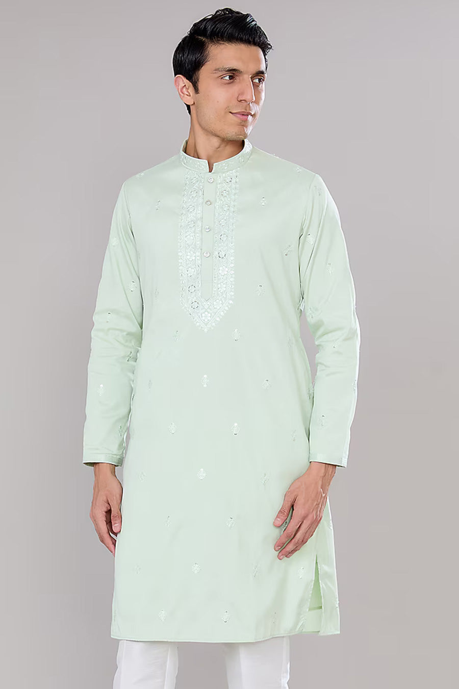 Mint Green Embroidered Kurta Set