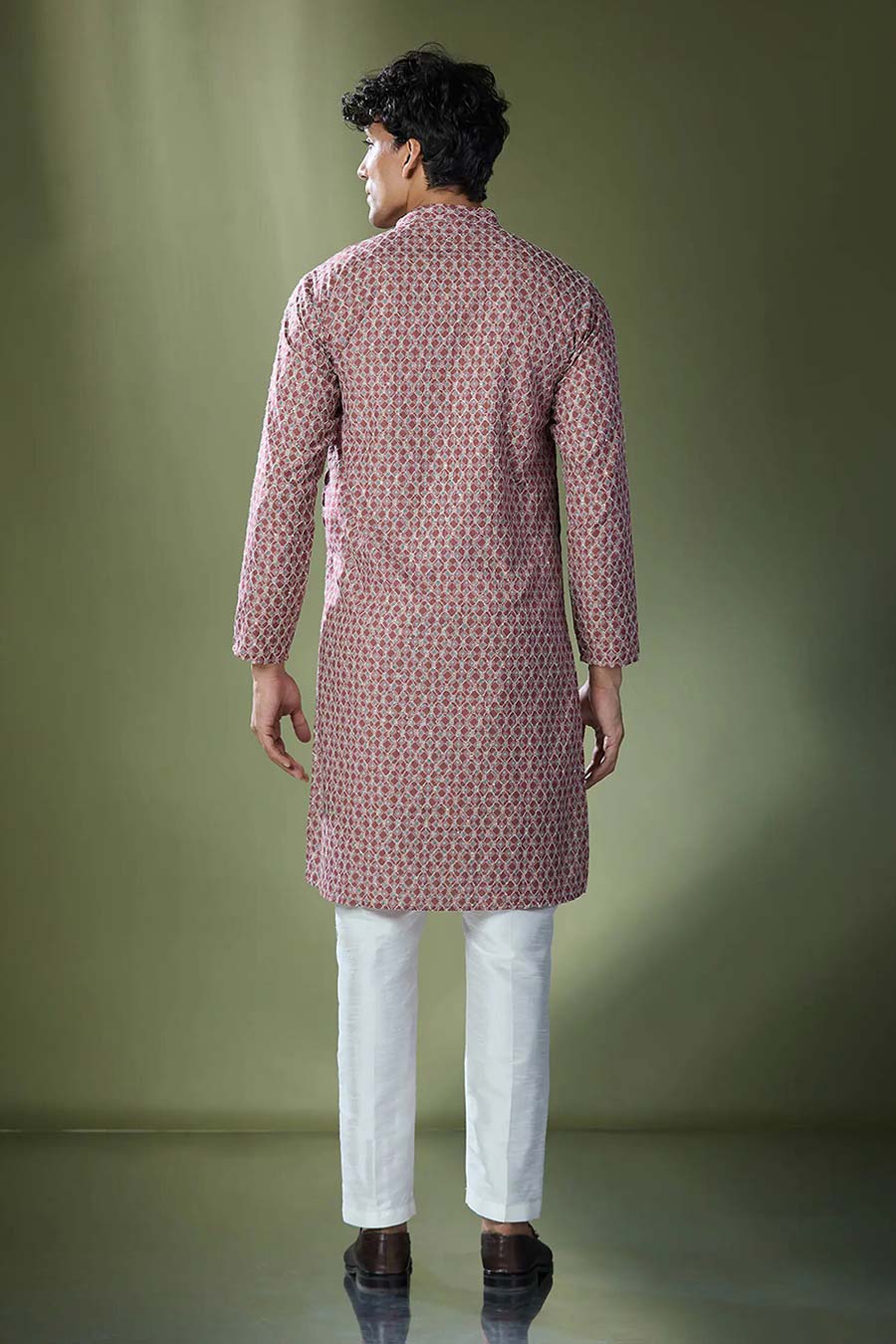 Maroon Geometric Printed Kurta Set