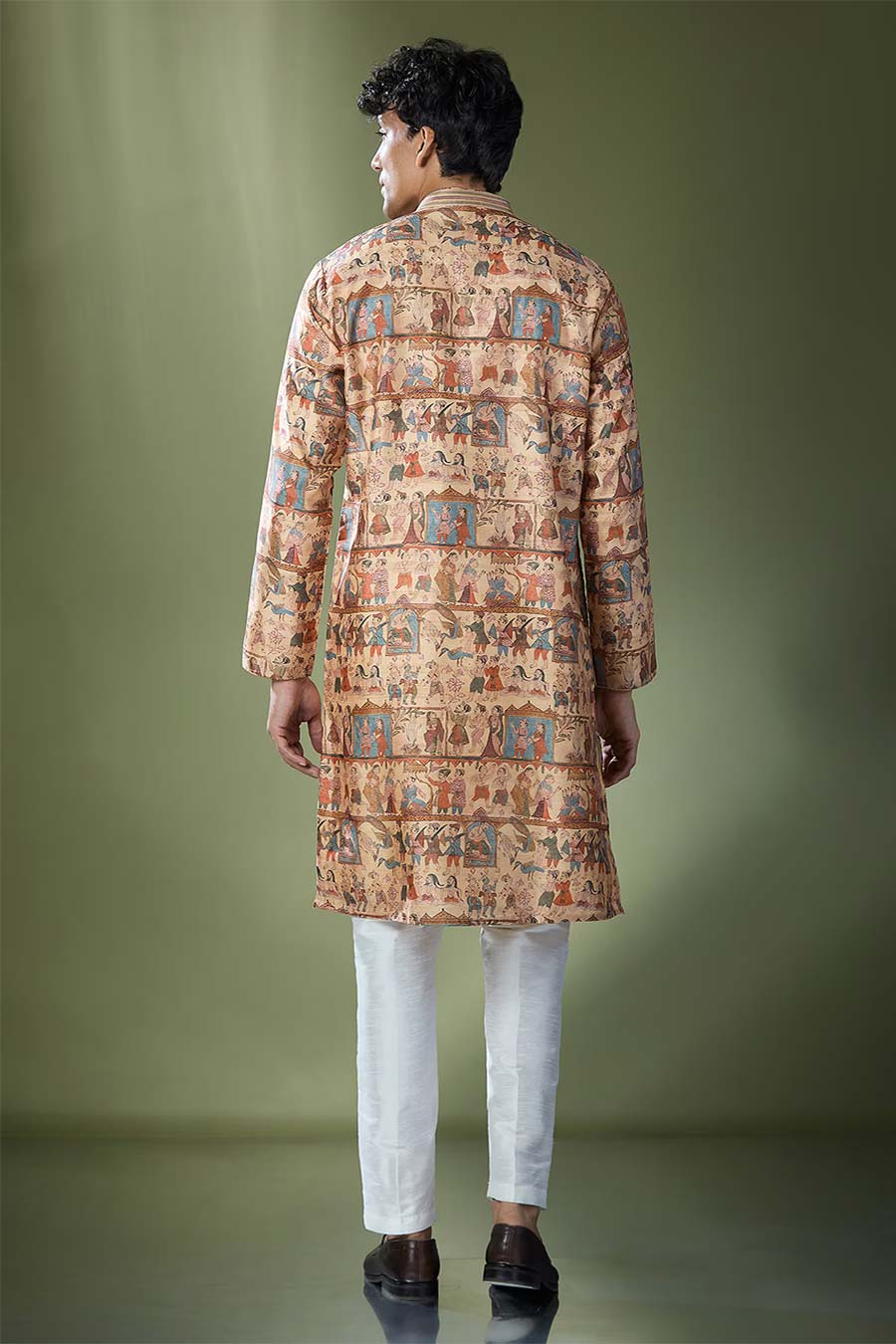 Beige Tribal Printed Kurta Set
