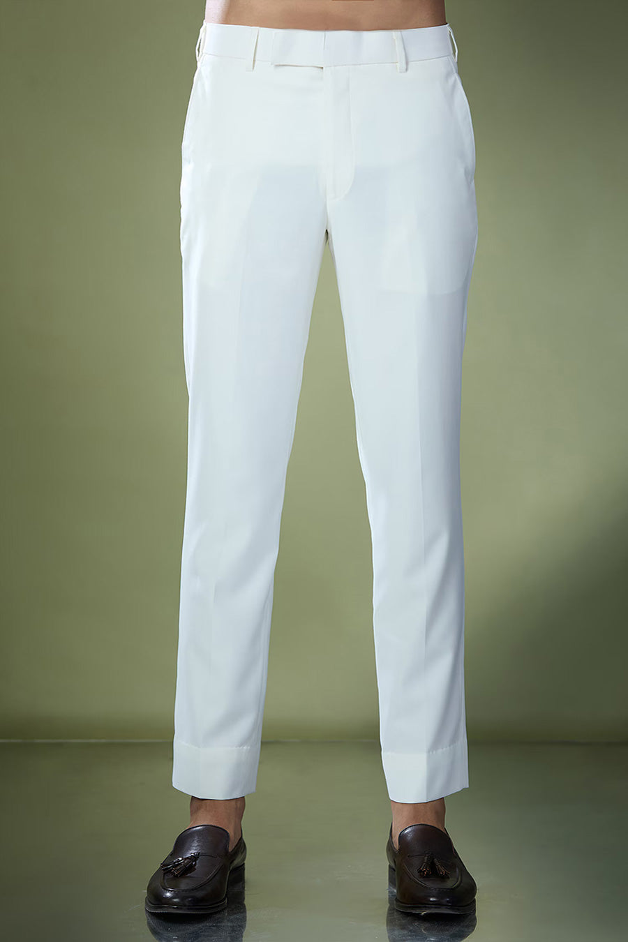 Pista Green Jacket With Off-White Shirt & Pant Set