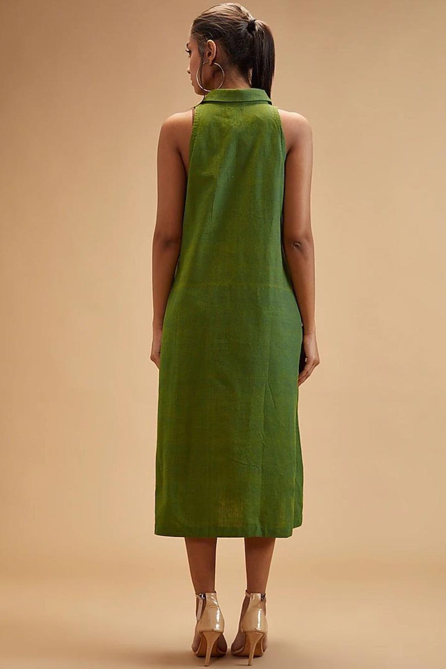 Basil Green Collar Dress