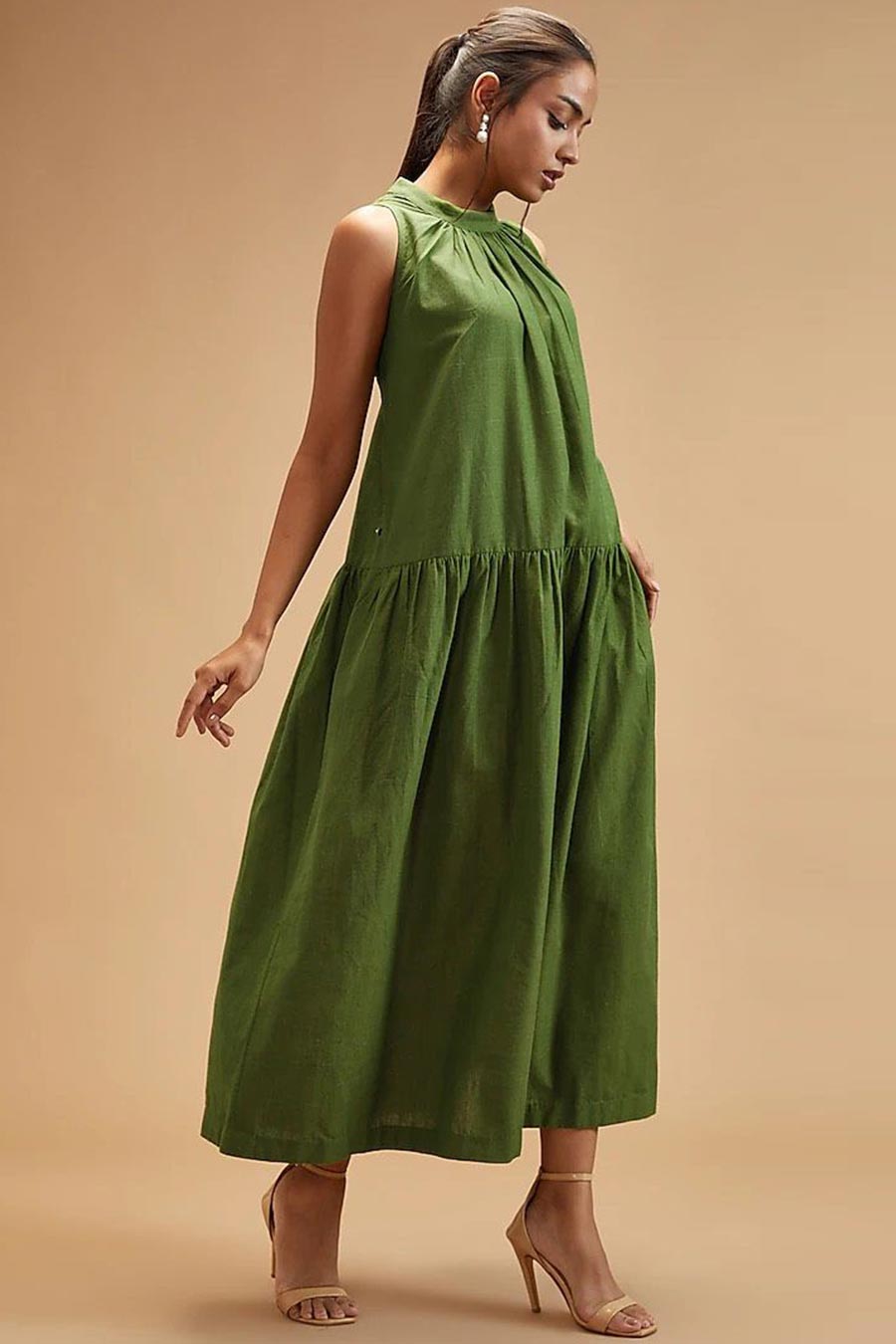 Basil Green Tier Dress