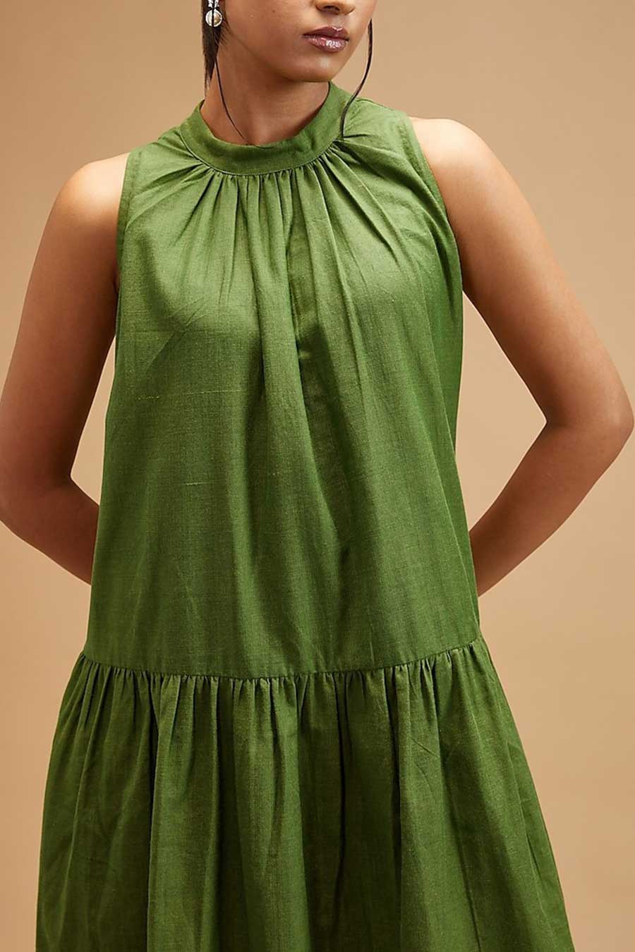 Basil Green Tier Dress