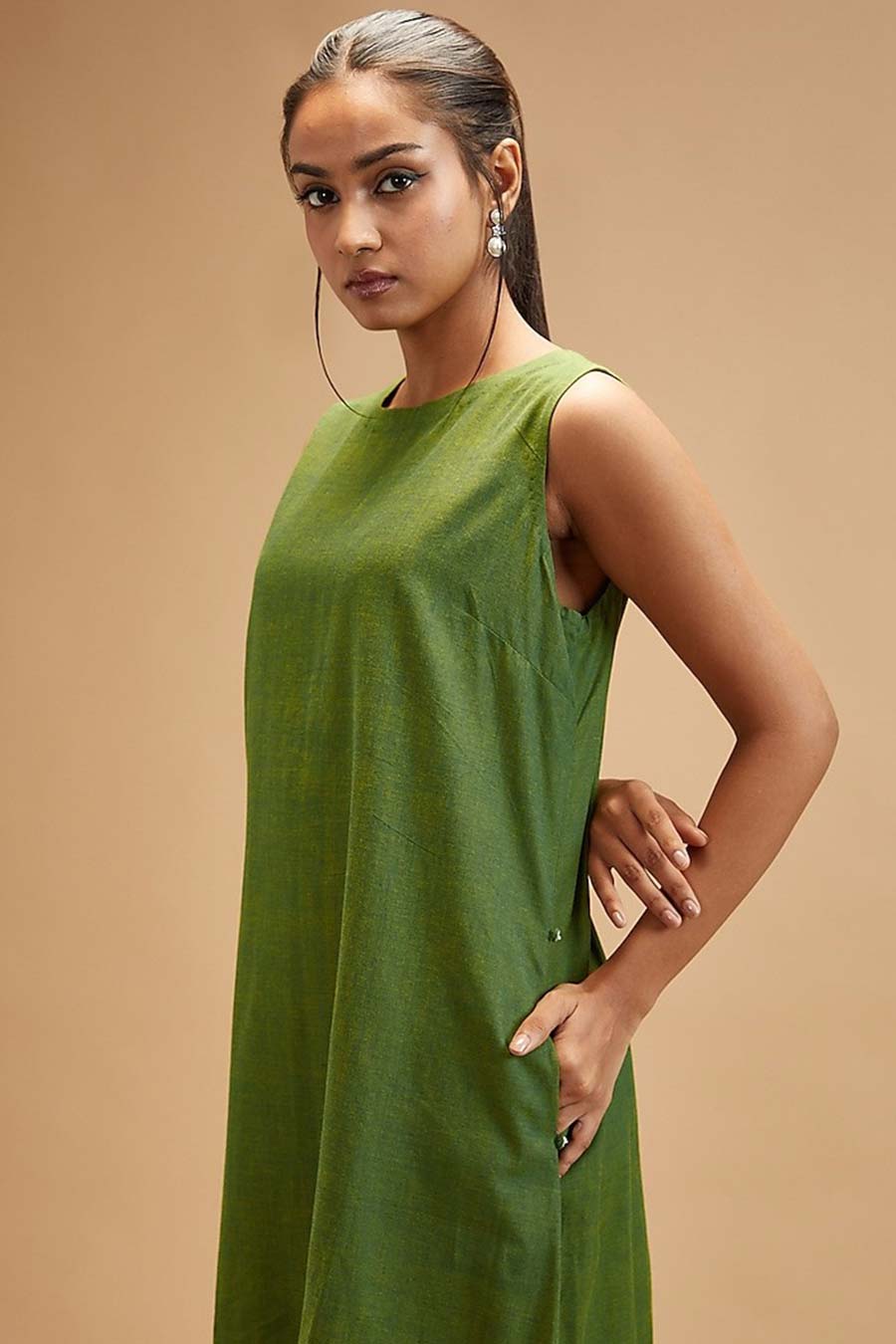 Basil Green Sleeveless Dress