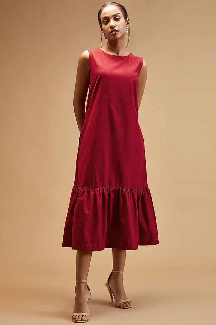Scarlet Red Sleeveless Dress