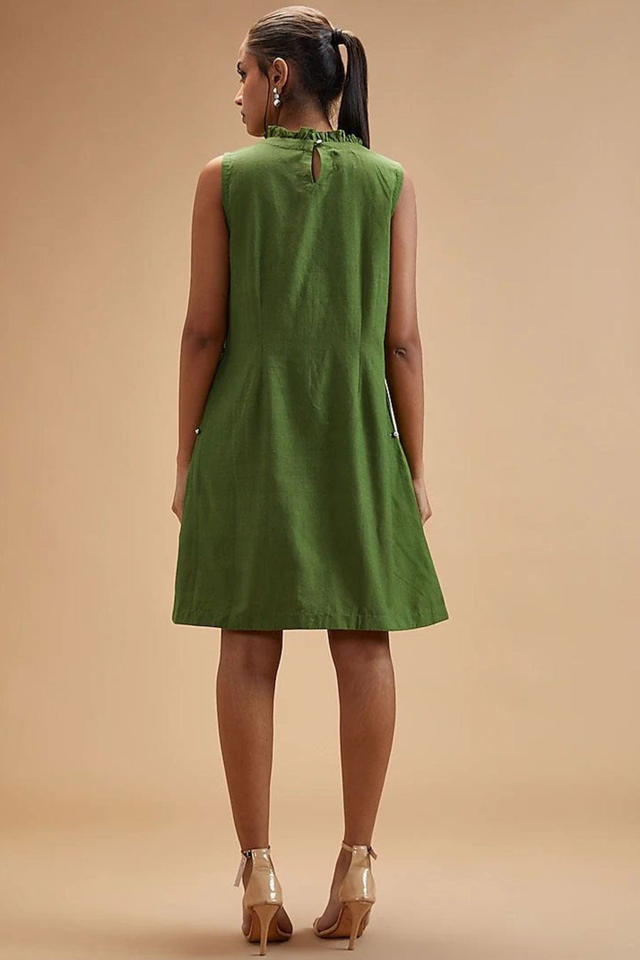 Basil Green Pleated Dress