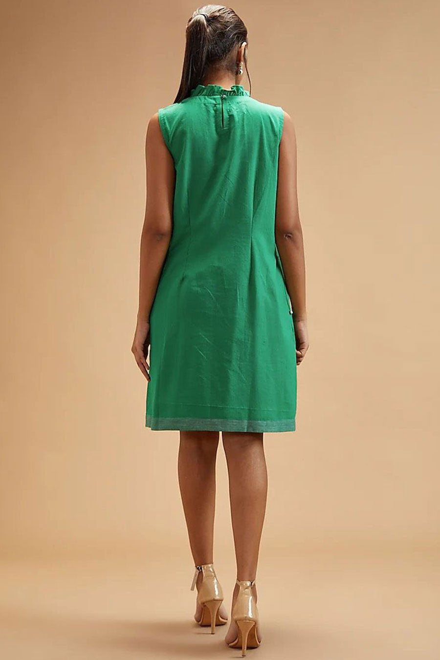 Clara Green Pleated Dress