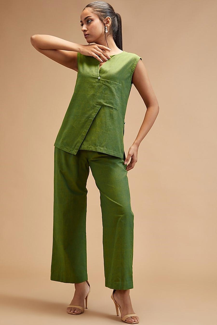 Basil Green Wide Leg Pants