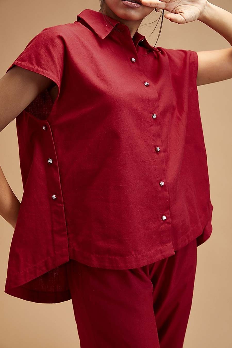 Scarlet Red Placket Shirt