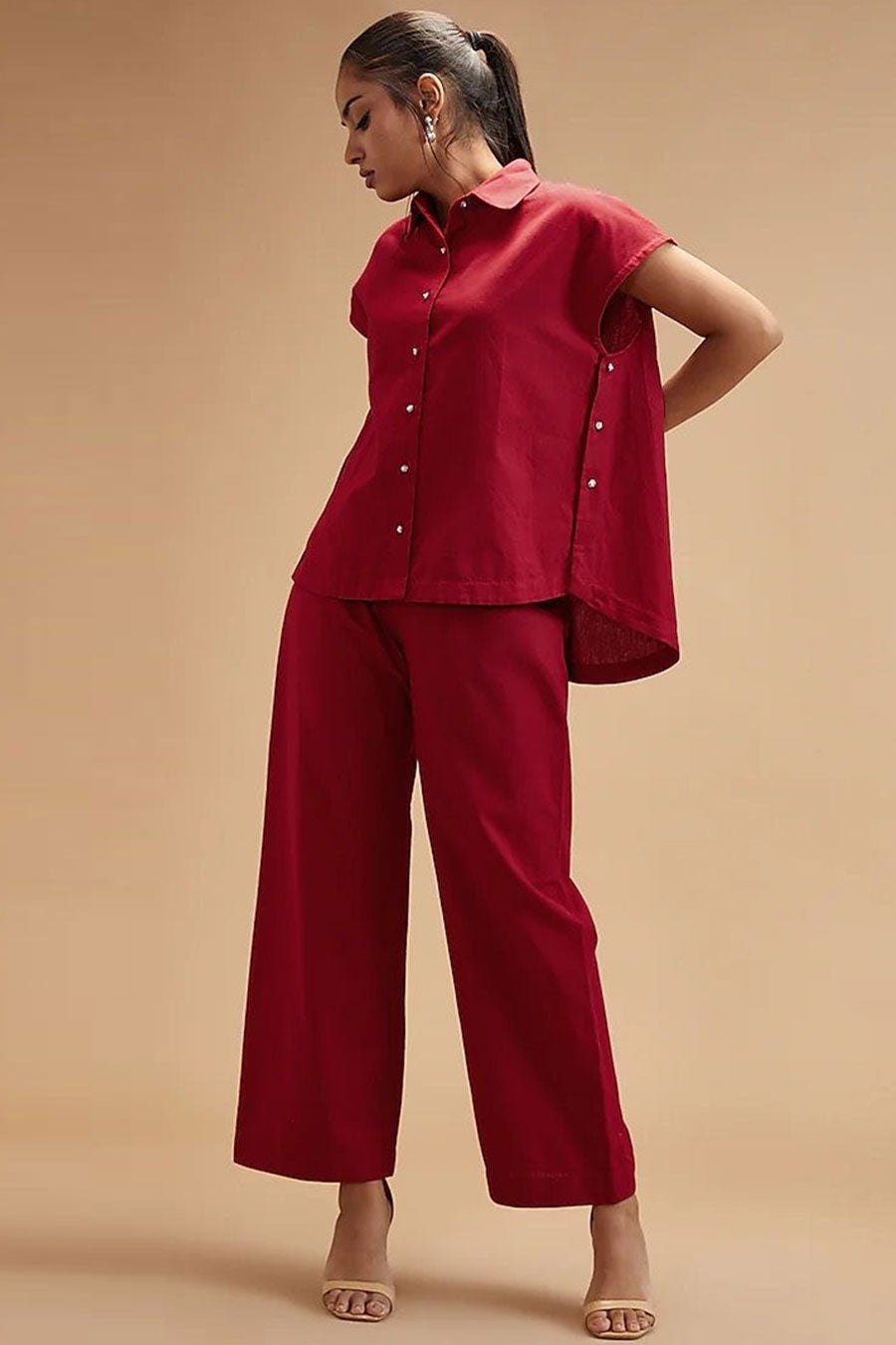 Scarlet Red Placket Shirt