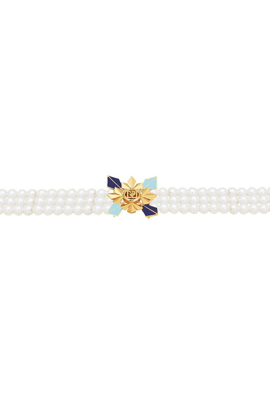 Iliana Pearl Gold Plated Blue Choker