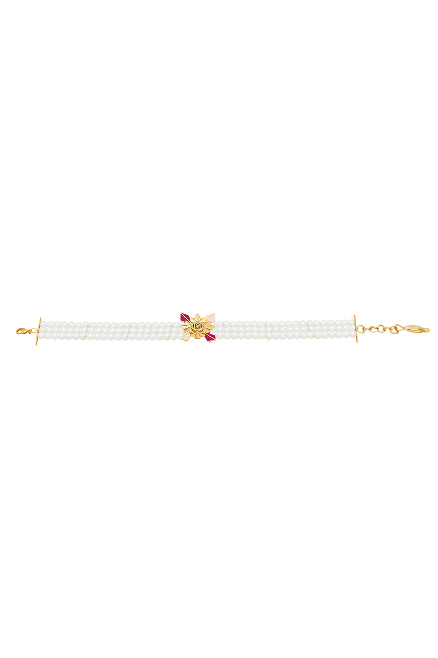 Iliana Pearl Gold Plated Pink Choker