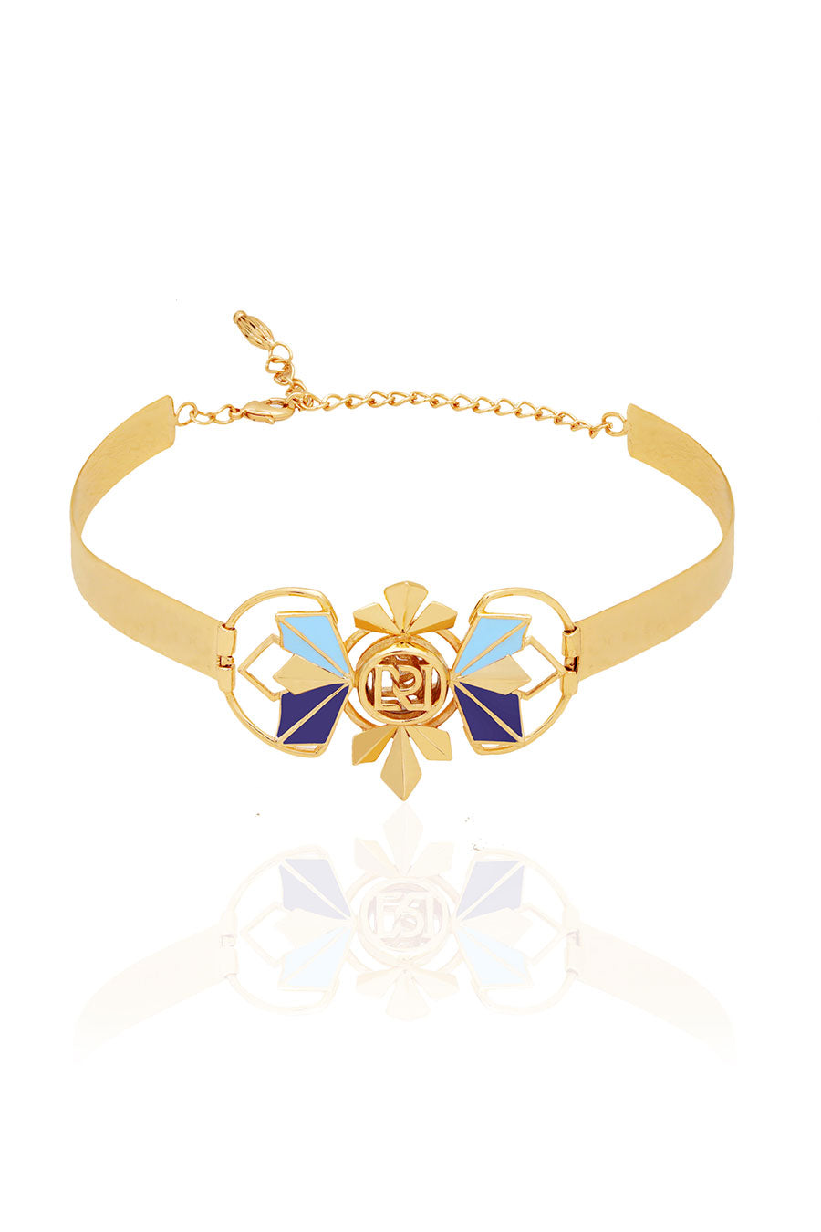 Clarris Muse Gold Plated Blue Choker