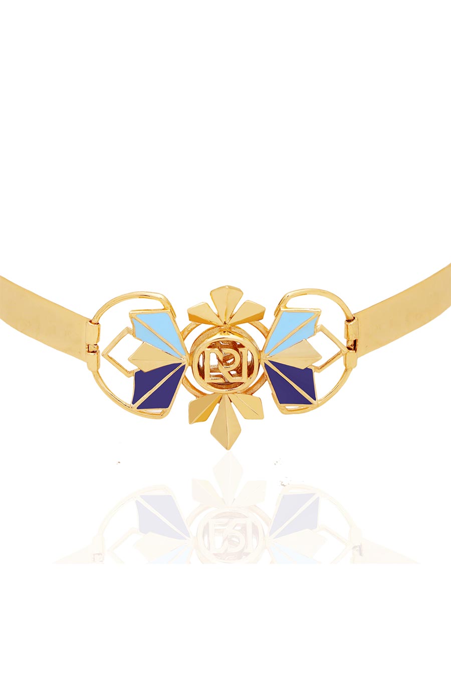 Clarris Muse Gold Plated Blue Choker
