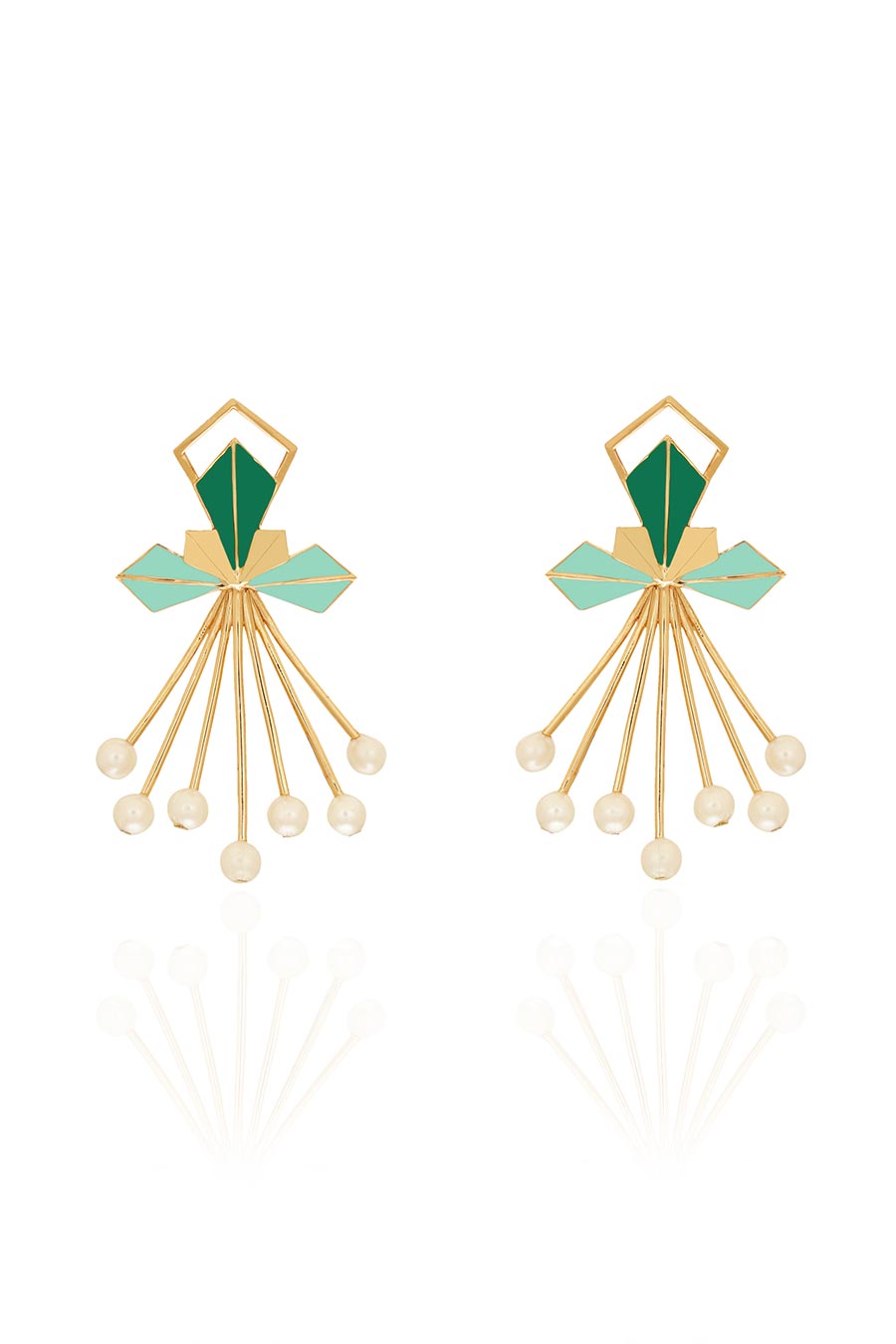 Helios Pearlites Gold Plated Earrings