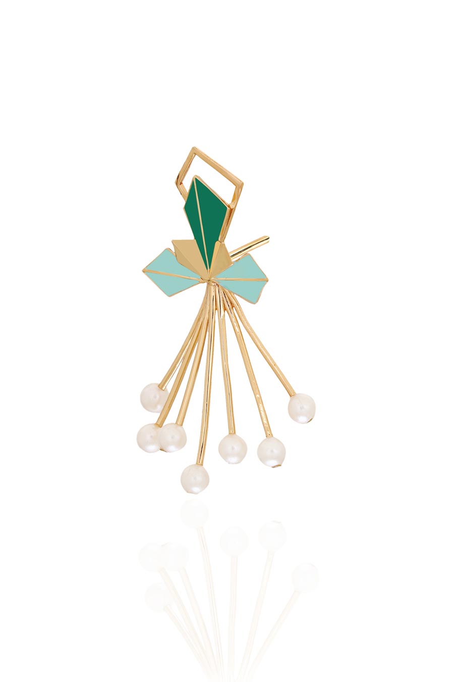 Helios Pearlites Gold Plated Earrings