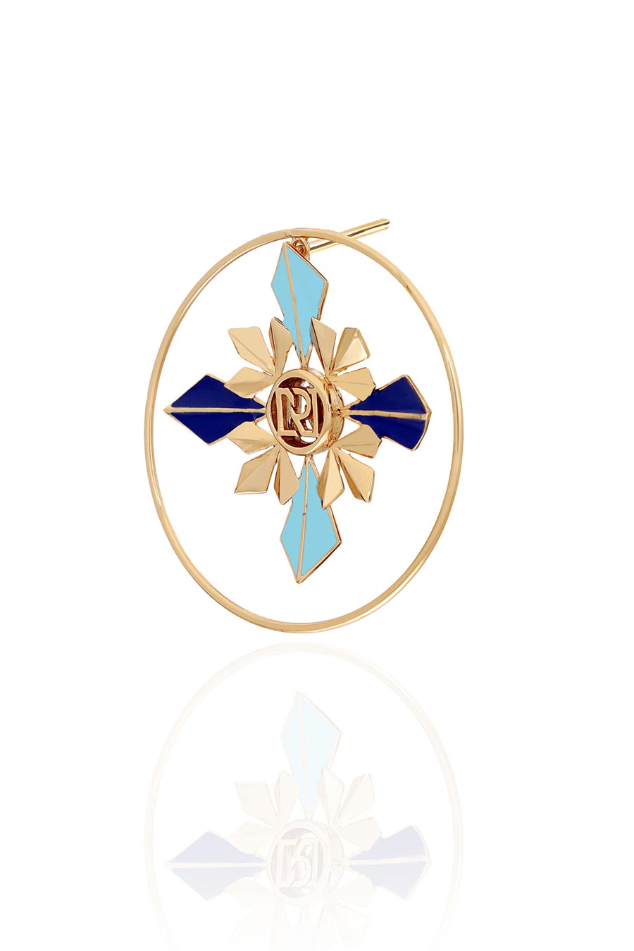 Blue Eleonora Gold Plated Hoop Earrings
