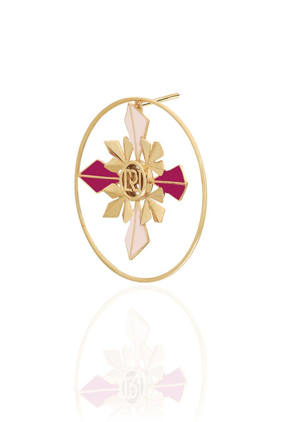 Pink Eleonora Gold Plated Hoop Earrings