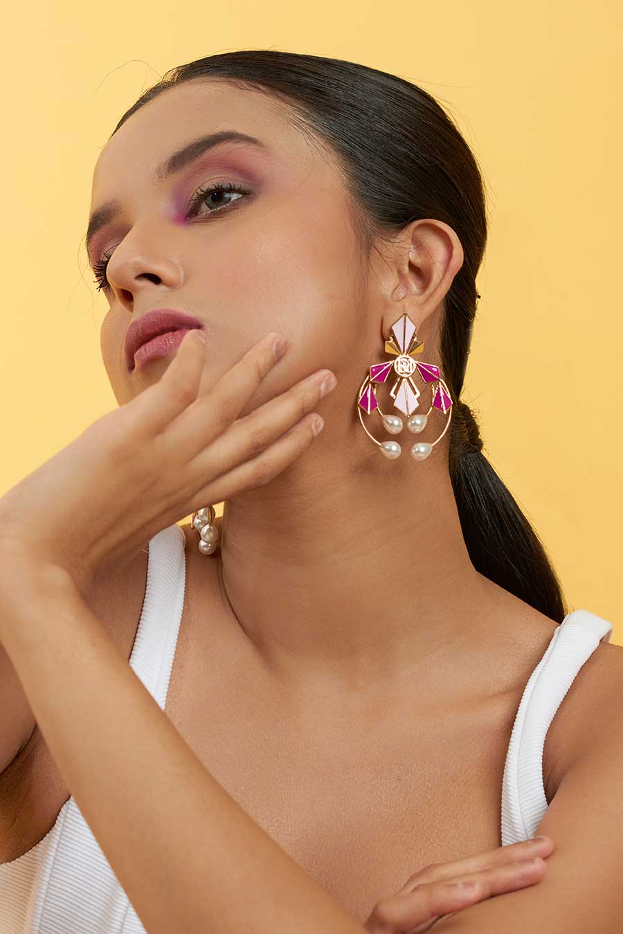 Cynthia Gold Plated Statement Earrings