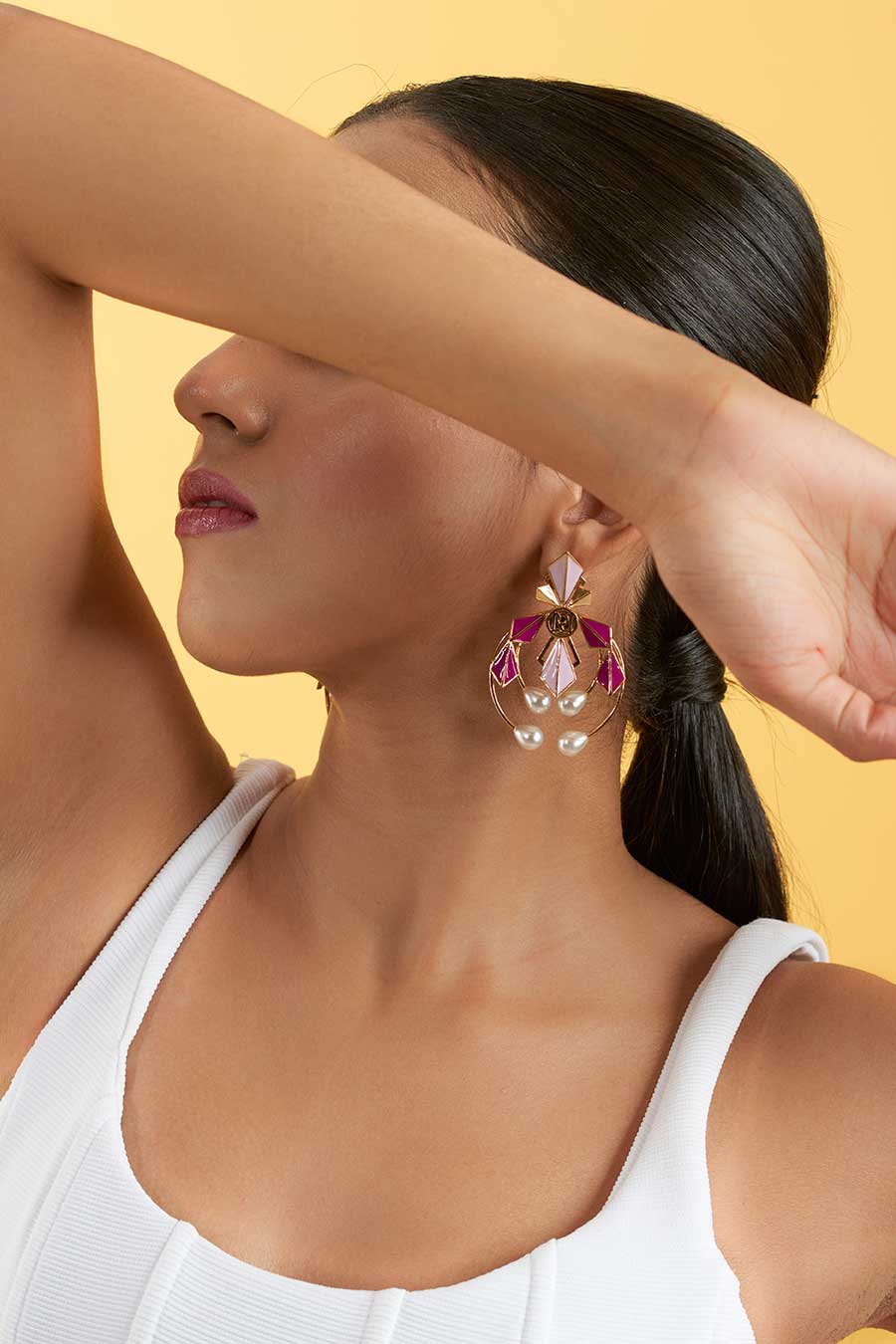 Cynthia Gold Plated Statement Earrings