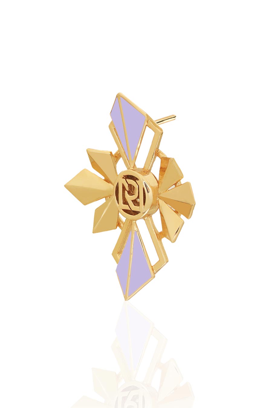 Zia Gold Plated Chunky Mauve Stud Earrings
