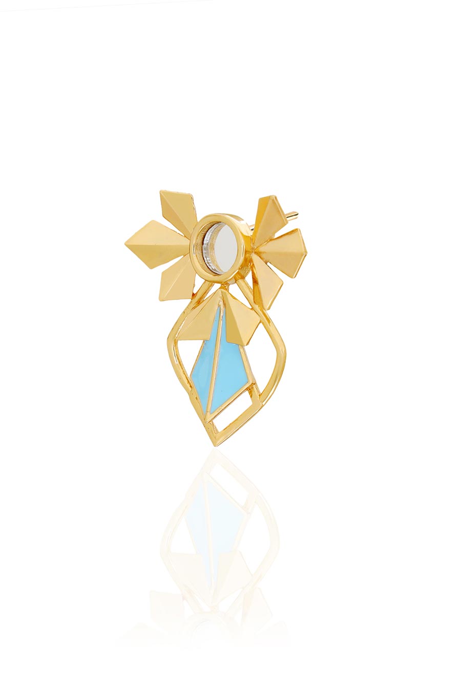 Sage Petit Gold Plated Blue Stud Earrings