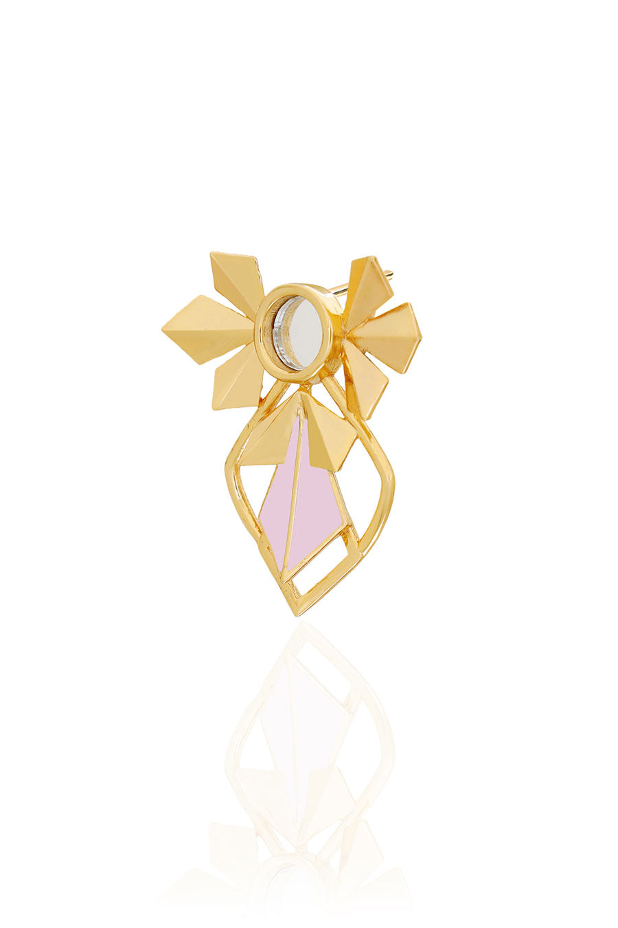 Sage Petit Gold Plated Pink Stud Earrings